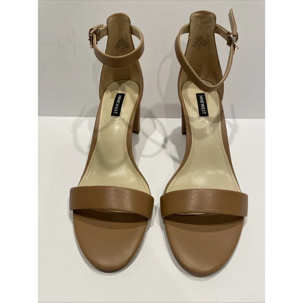 Nine West Leather Ankle Strap Spruce Color Sandals Size 10M